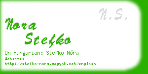 nora stefko business card